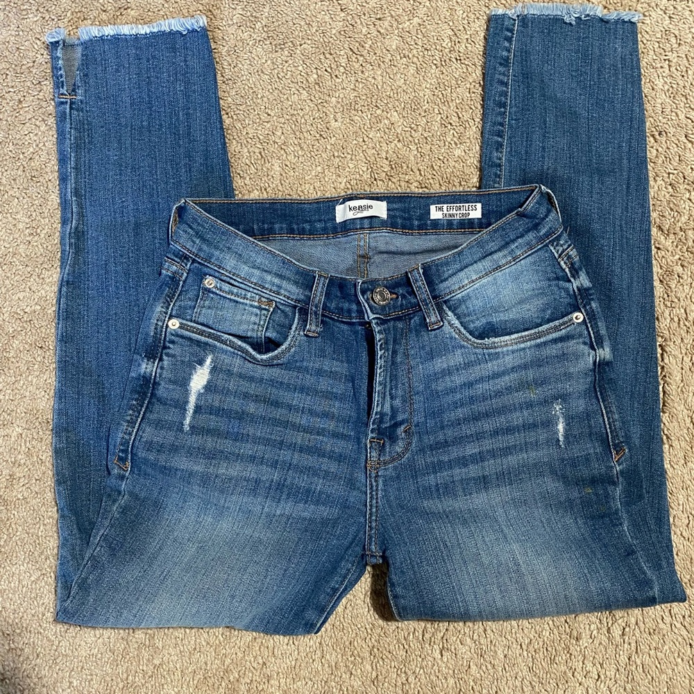 Kensie Jeans The Effortless Skinny Crop Blue Jeans